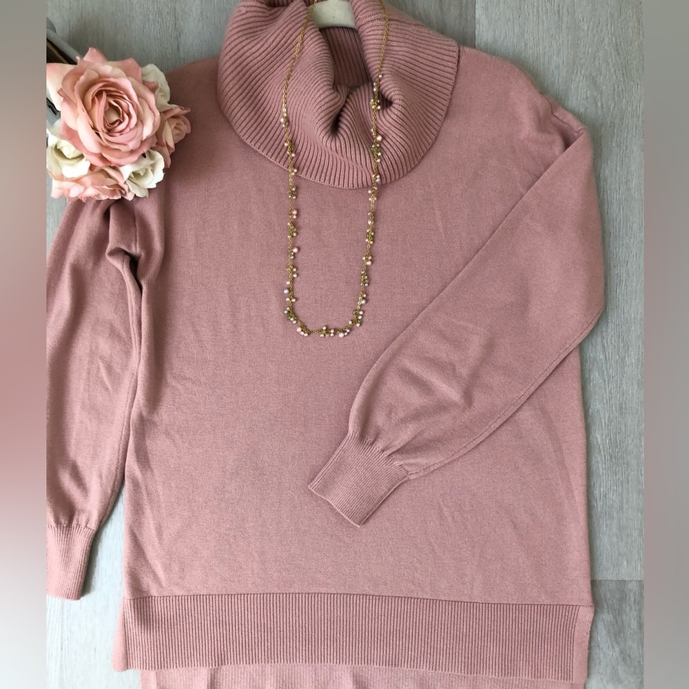 Loft Blush Pink Cowlneck Sweater Size Medium